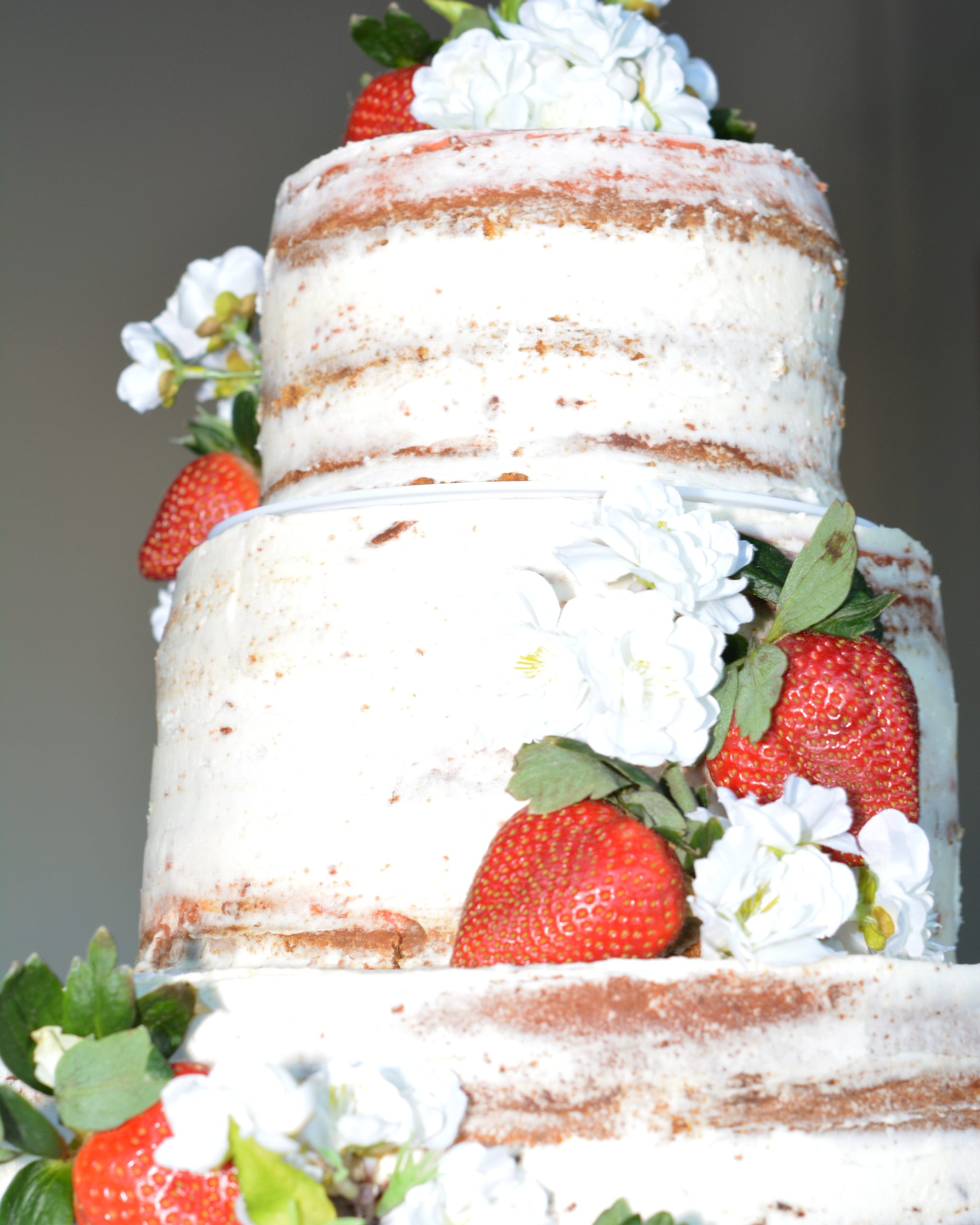 Semi-Naked Cheesecake Wedding Cake-First Fruits Kitchen